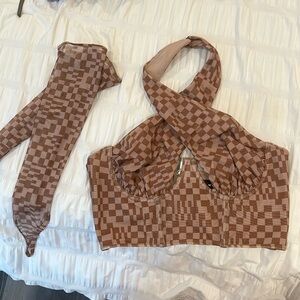 White fox corset top